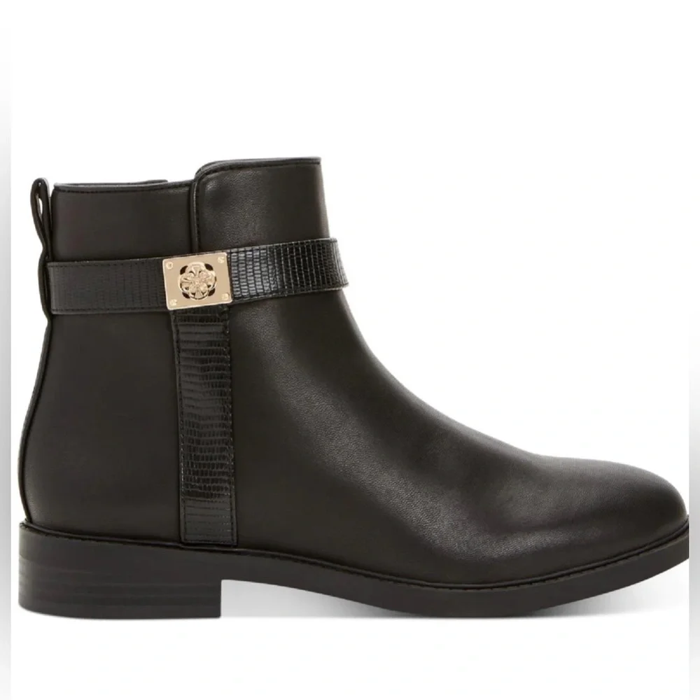 Jevevaa Womens Faux Leather Almond Toe Ankle Boots